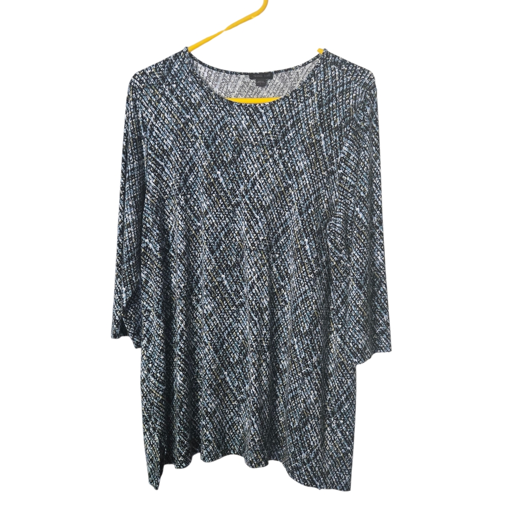 J. Jill Black and White Patterned Long Sleeve Tunic